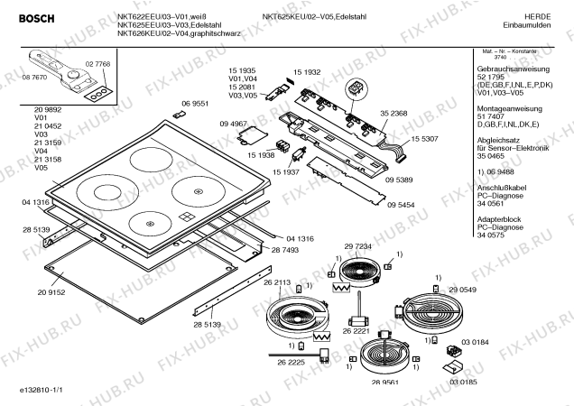 Схема №1 NKT622EEU с изображением Стеклокерамика для плиты (духовки) Bosch 00209892