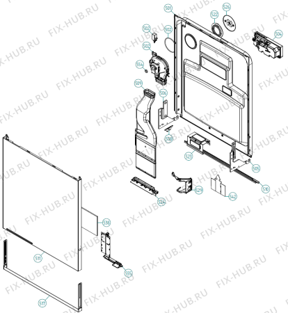 Взрыв-схема посудомоечной машины Gorenje GDV652X (365227, DW90.2) - Схема узла 05