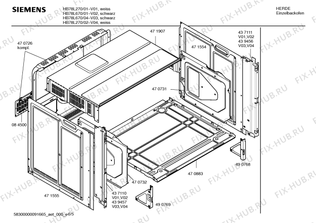 Схема №1 HB78L670 с изображением Фронтальное стекло для электропечи Siemens 00472606