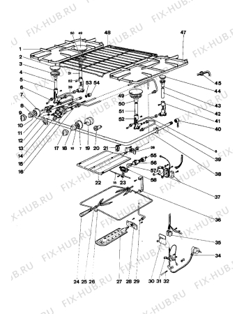 Взрыв-схема холодильника Zanussi ZA9011BL - Схема узла Burners