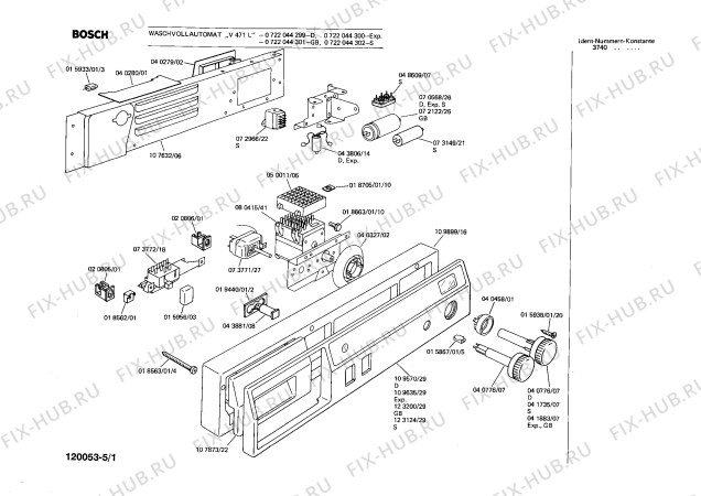 Схема №1 WV930030 с изображением Часть корпуса Bosch 00107712
