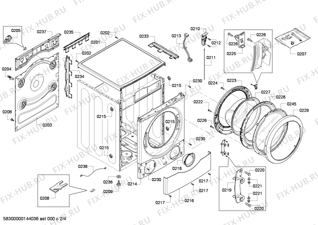 Схема №1 WM14A110EE A14.11 с изображением Шайба для стиральной машины Bosch 00610606