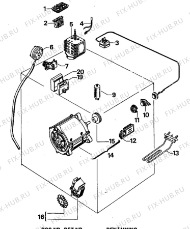 Взрыв-схема стиральной машины Zanussi ZC822X - Схема узла W30 Electrical details E