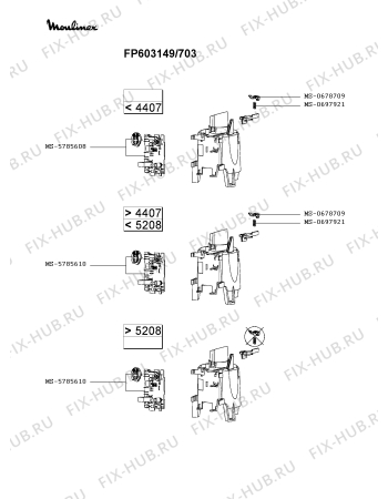 Взрыв-схема кухонного комбайна Moulinex FP603149/703 - Схема узла FP003144.3P4