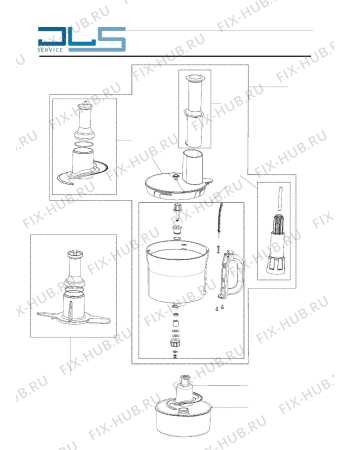 Взрыв-схема кухонного комбайна KENWOOD FDM788 FOOD PROCESSOR + 1.5L THERMO-RESIST GLASS BLENDER + MINI BOWL + MULTI MILL + DOUGH TOOL + DUAL METAL WHISK + CITRUS JUICER + METAL CENTRIFUGAL JUICER - Схема узла 2