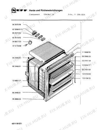Взрыв-схема плиты (духовки) Neff 1113948504 1394/841OF - Схема узла 03