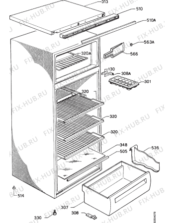 Взрыв-схема холодильника Zanussi ZFC19/5D - Схема узла Housing 001
