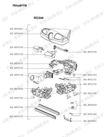 Взрыв-схема пылесоса Rowenta RO344 - Схема узла 6P001033.8P3