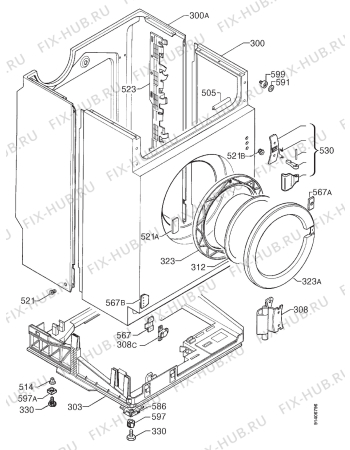 Взрыв-схема стиральной машины Arthurmartinelux AW1015L - Схема узла Cabinet + armatures