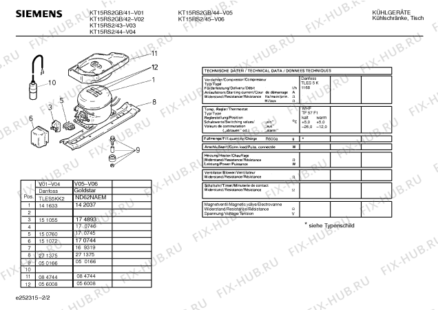 Взрыв-схема холодильника Siemens KT15RS2GB - Схема узла 02