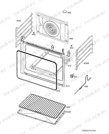 Взрыв-схема плиты (духовки) Electrolux EOC5644BAZ - Схема узла Oven