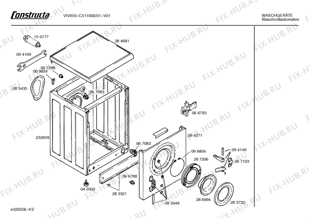Взрыв-схема стиральной машины Constructa CV11000 - Схема узла 02