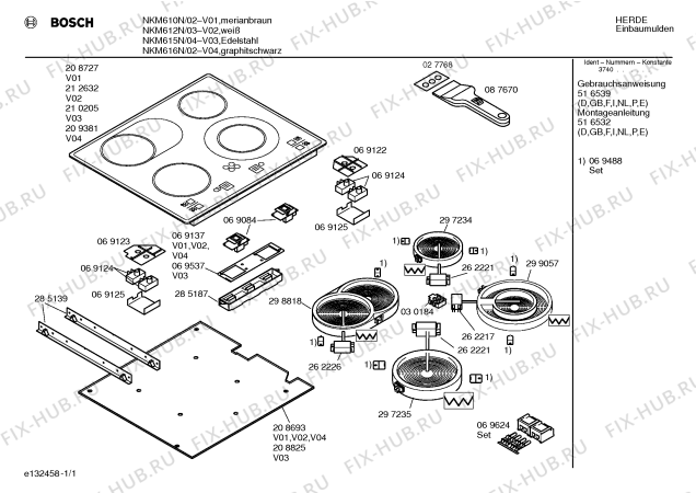 Схема №1 NKM616N с изображением Стеклокерамика для духового шкафа Bosch 00209381