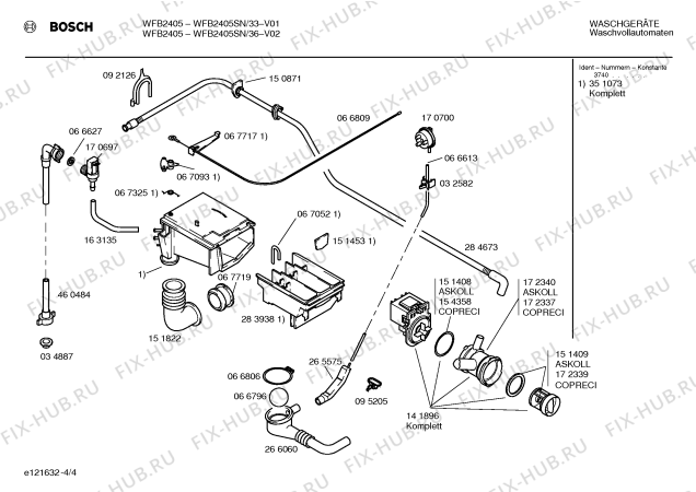 Схема №1 WFB2405SN с изображением Панель управления для стиральной машины Bosch 00355189