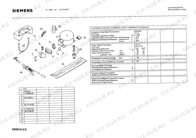 Взрыв-схема холодильника Siemens GI1200 - Схема узла 02