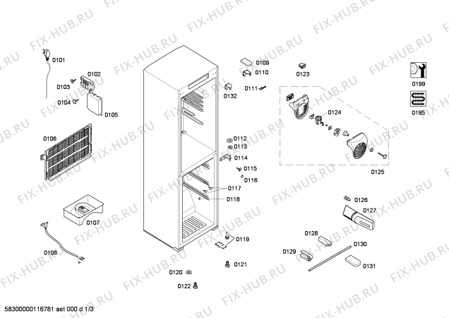 Схема №1 KK22F58TI с изображением Поднос для холодильной камеры Siemens 00236304