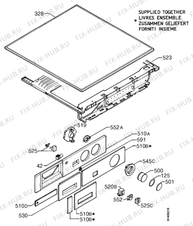 Взрыв-схема стиральной машины Zanussi ZT1082 - Схема узла Command panel 037