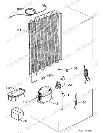 Схема №1 SKS81000F0 с изображением Электрокомпрессор для холодильной камеры Aeg 140007564341