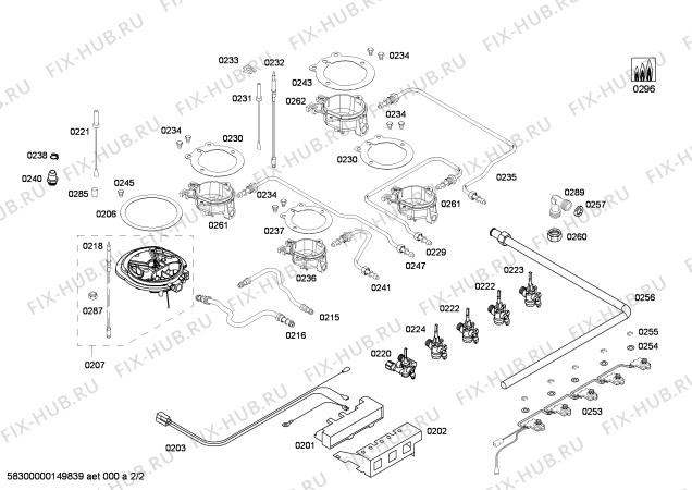 Взрыв-схема плиты (духовки) Siemens EC845SV90N ENC.EC845SV90N 4G+W(BAND)TIMER SE76F IH5 - Схема узла 02