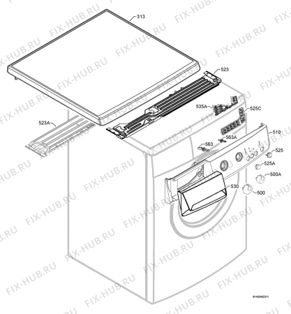 Взрыв-схема стиральной машины Zanussi ZWF3105 - Схема узла Command panel 037