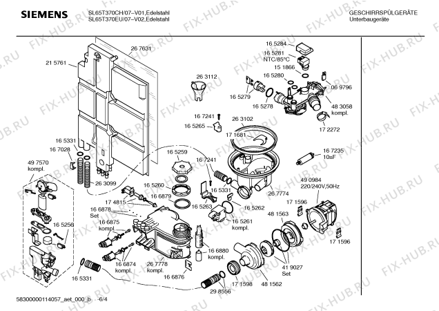Схема №1 SL65T370EU с изображением Рамка для посудомоечной машины Siemens 00439888