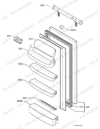 Взрыв-схема холодильника Electrolux IK206510RE - Схема узла Door 003