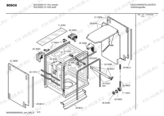 Взрыв-схема посудомоечной машины Bosch SGU5922 - Схема узла 03