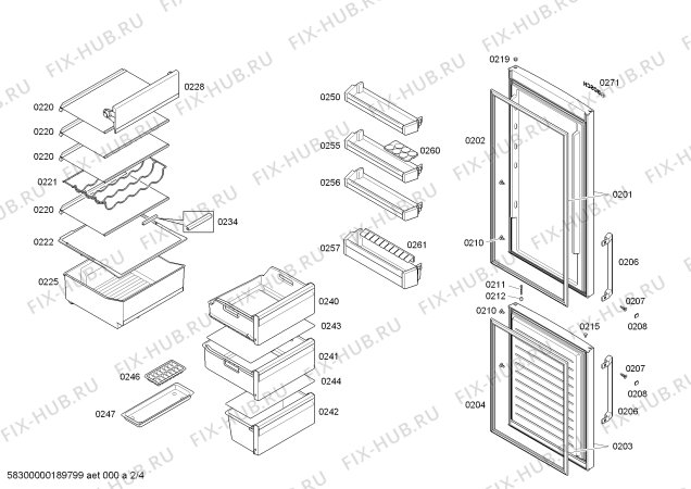 Схема №1 KGN39VI32 с изображением Дверь для холодильной камеры Bosch 00714958