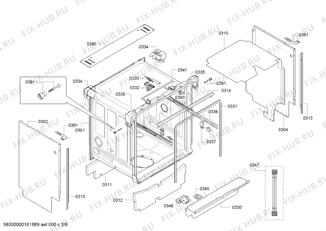 Схема №1 DWHD651JFM SAPPHIRE GLOW с изображением Кабель для посудомойки Bosch 00657866