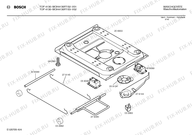 Схема №1 WOH4130FF TOP4130 с изображением Вкладыш в панель для стиралки Bosch 00273280