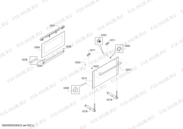 Схема №1 J1ACE2HW0B с изображением Ручка двери для плиты (духовки) Bosch 11024986