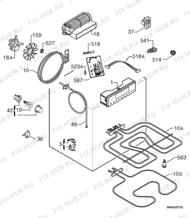 Взрыв-схема плиты (духовки) Electrolux EOB6790X - Схема узла Electrical equipment 268