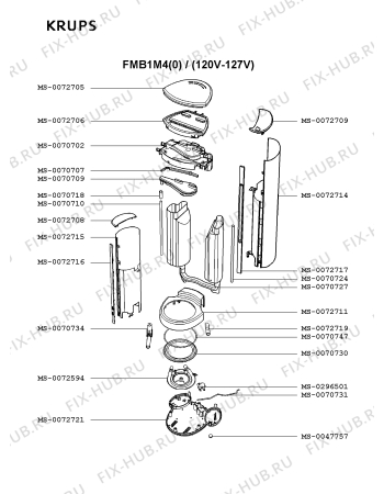 Взрыв-схема кофеварки (кофемашины) Krups FMB1M4(0) - Схема узла 2P002624.6P2