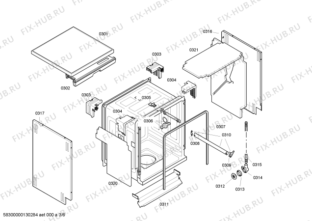 Схема №1 3VS555BD с изображением Модуль управления для посудомойки Bosch 00642501