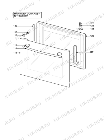 Взрыв-схема плиты (духовки) Electrolux EOD5330K - Схема узла H10 Main Oven Door (large)