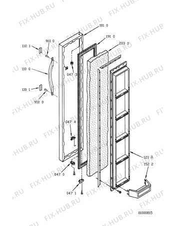 Схема №1 ARG 478/G с изображением Втулка двери для холодильной камеры Whirlpool 481901118133