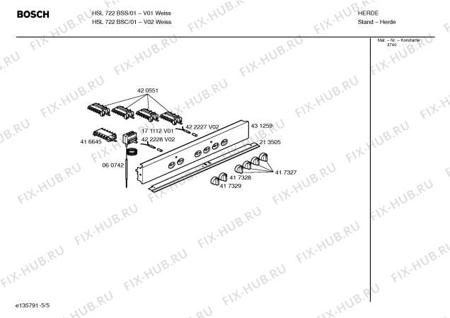 Схема №1 HSL722BSS с изображением Инструкция по эксплуатации для духового шкафа Bosch 00590902