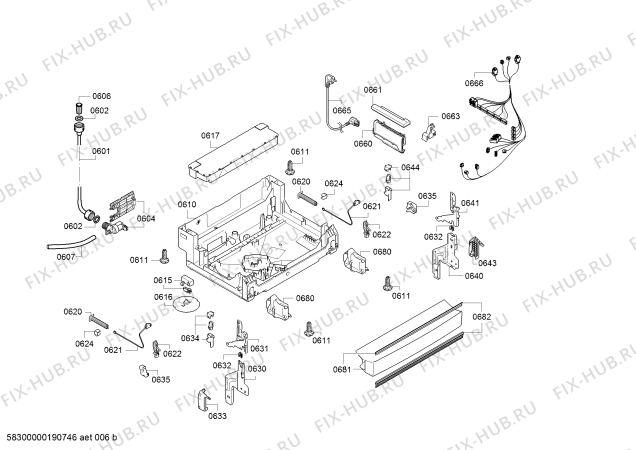 Схема №1 SMS69M22GB, SuperSilence, Serie 6 с изображением Инструкция по установке/монтажу для посудомоечной машины Bosch 00386566