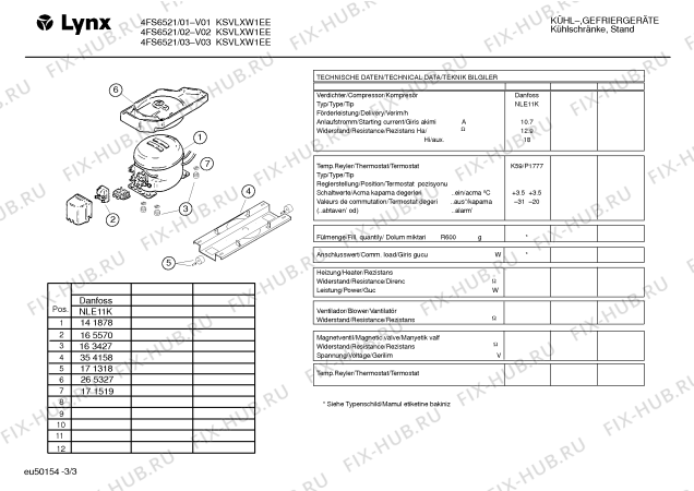 Взрыв-схема холодильника Lynx 4FS6521 - Схема узла 03