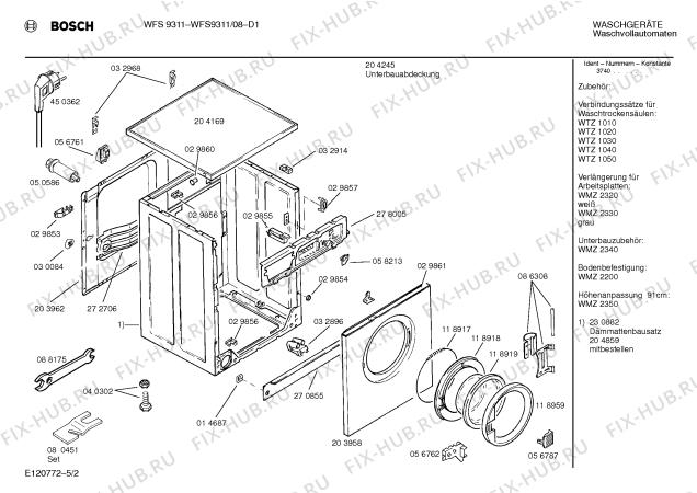 Схема №1 WFS9311 с изображением Панель управления для стиралки Bosch 00281836