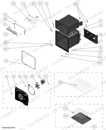 Взрыв-схема плиты (духовки) Zanussi ZCE560DW - Схема узла Section 1