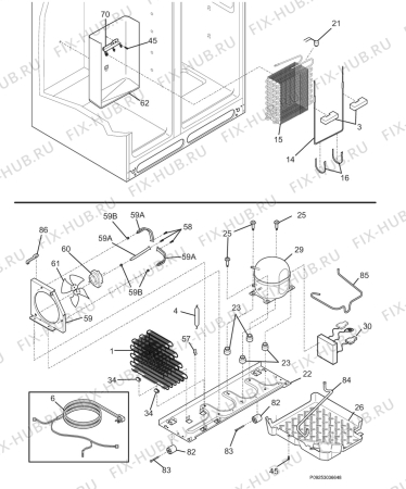 Взрыв-схема холодильника Electrolux ERL6297XS10 - Схема узла Cooling system 017