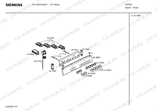 Схема №1 HS23229NN с изображением Инструкция по эксплуатации для плиты (духовки) Siemens 00590548
