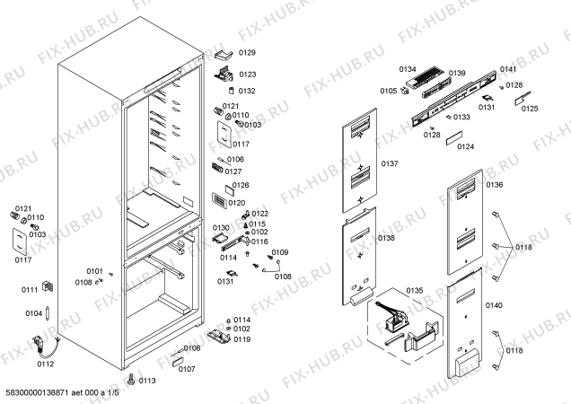 Схема №1 RB272353S с изображением Панель управления для холодильной камеры Bosch 00670203