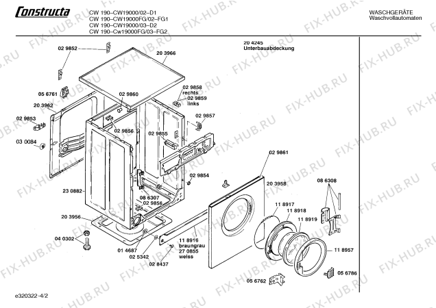 Схема №1 CW19000SI CW1900 с изображением Панель для стиралки Bosch 00119255