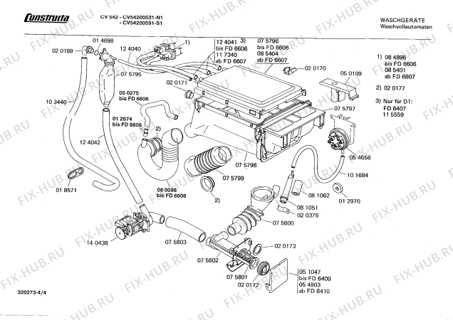 Взрыв-схема стиральной машины Constructa CV54200591 CV542 - Схема узла 04