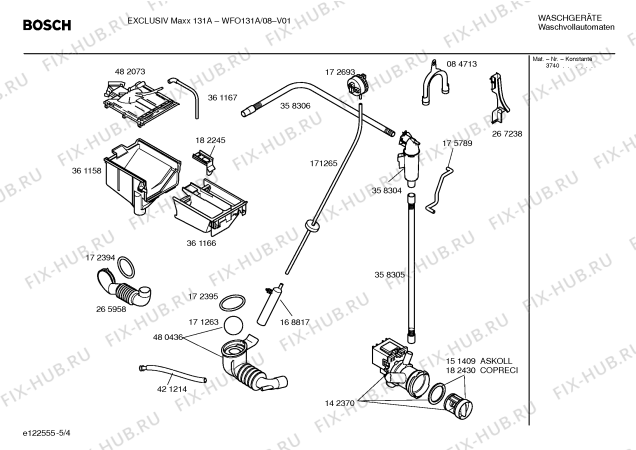 Схема №1 WFO131A Exclusiv Maxx WFO131A с изображением Таблица программ для стиралки Bosch 00584475