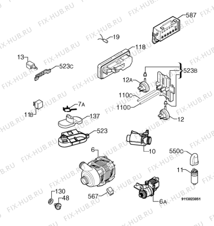 Взрыв-схема посудомоечной машины Privileg 466312_11053 - Схема узла Electrical equipment 268