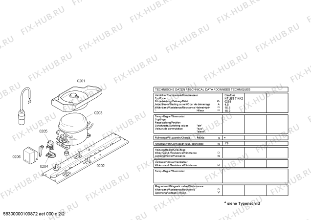 Взрыв-схема холодильника Bosch KTR16425GB - Схема узла 02