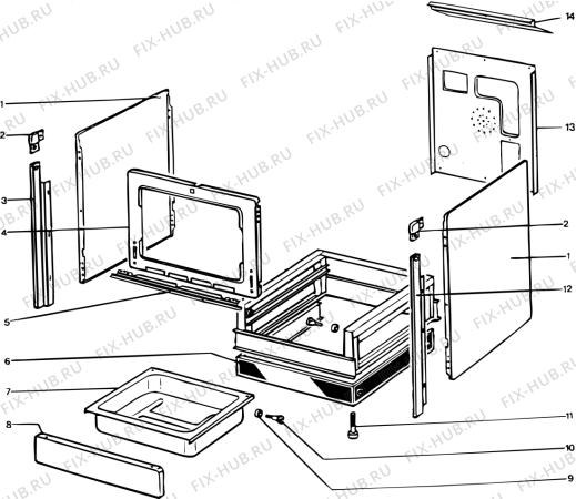 Взрыв-схема плиты (духовки) Indesit C800HCEFR (F013979) - Схема узла